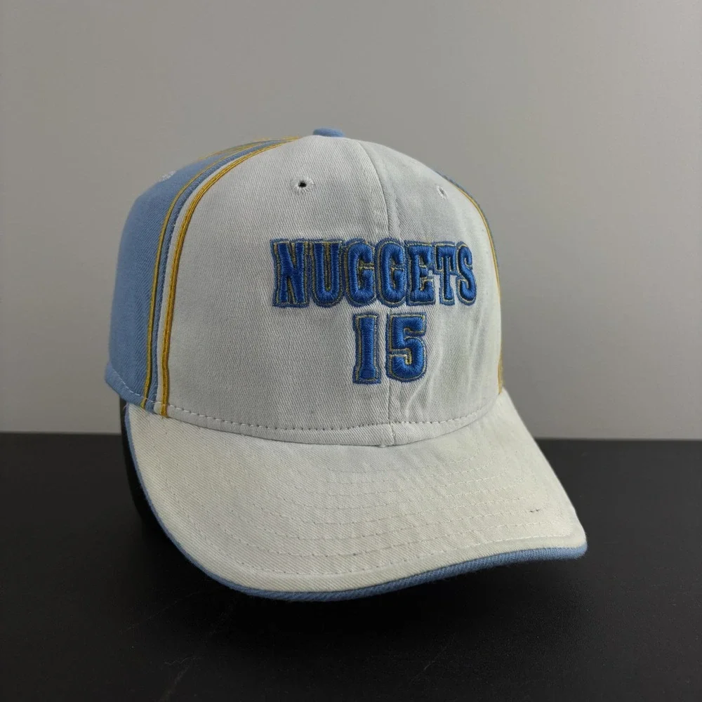 Vintage Carmelo Anthony Denver Nuggets 15 New Era 59FIFTY Fitted Hat White 7 1/2